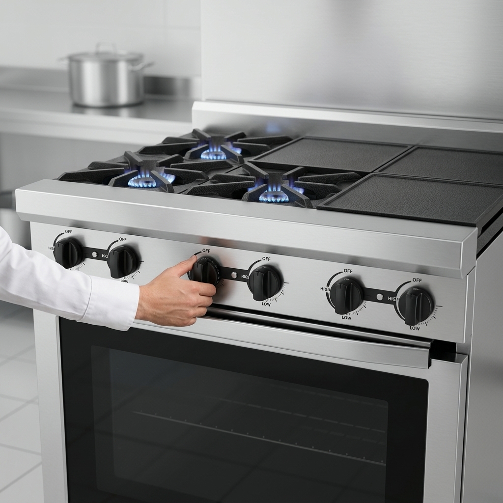 Experience complete command over your cooking with the range's intuitive infinite controls, designed for precise temperature adjustments.