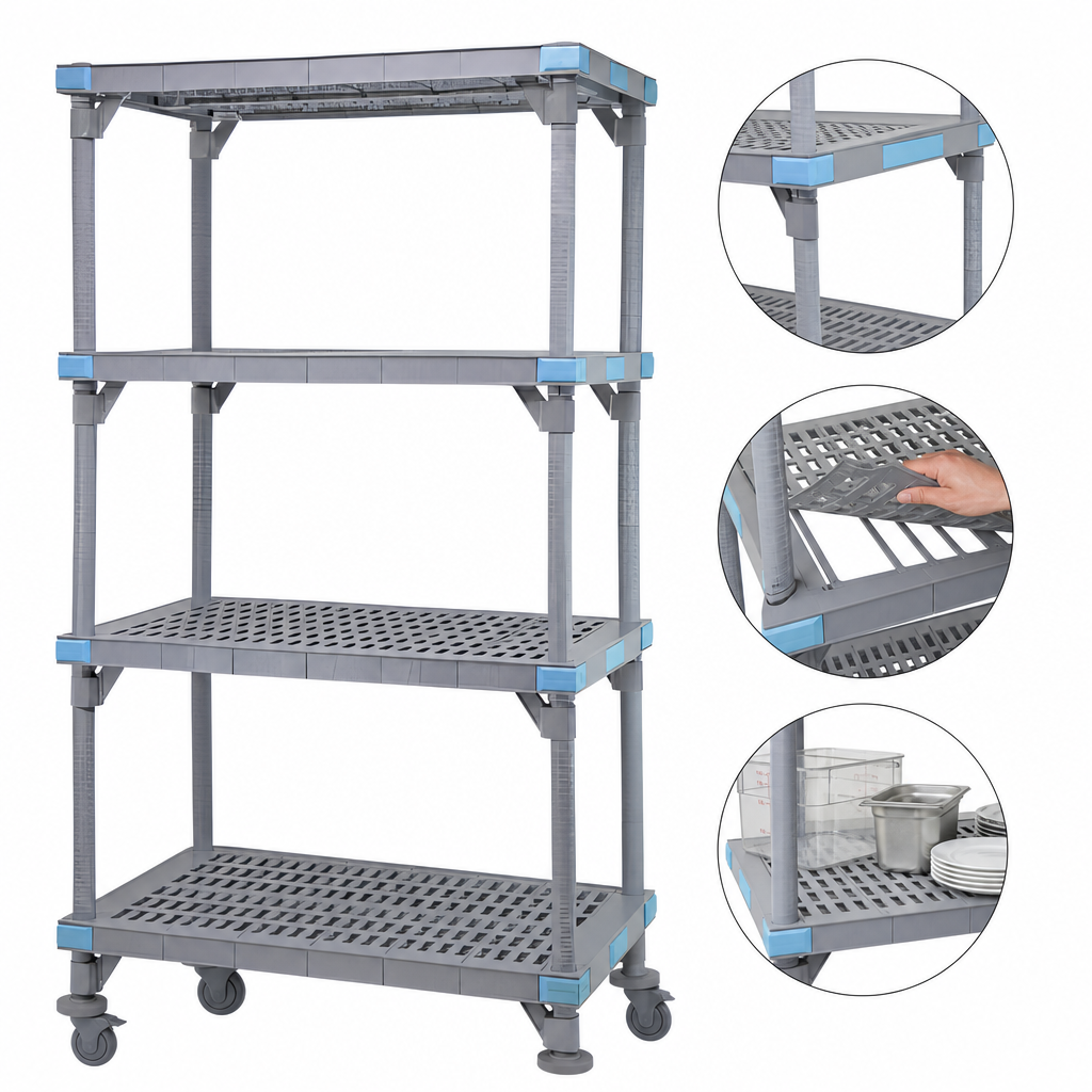 Four Open Grid Shelves