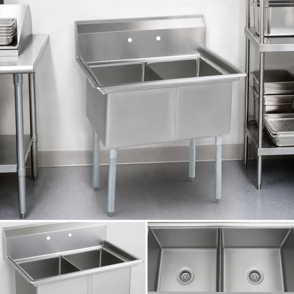 Two-Compartment, No-Drainboard Layout