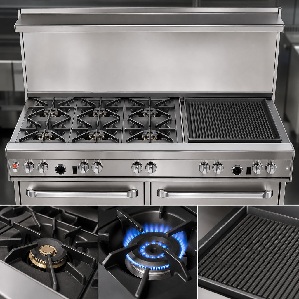 Five-Burner Top With Charbroiler