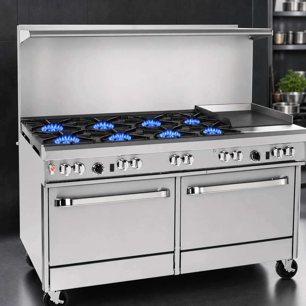 Six Non-Clog Open Burners