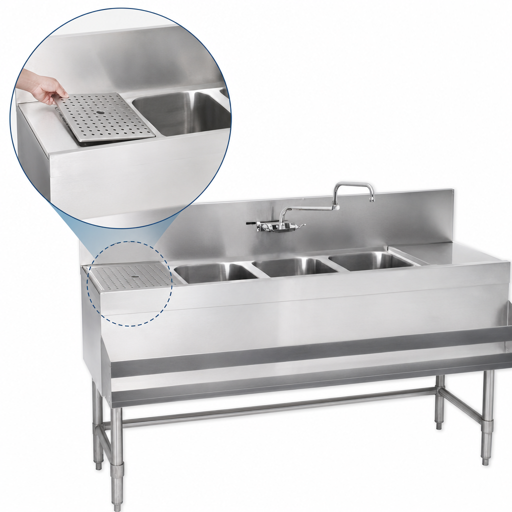 Left Drainboard with Removable Insert