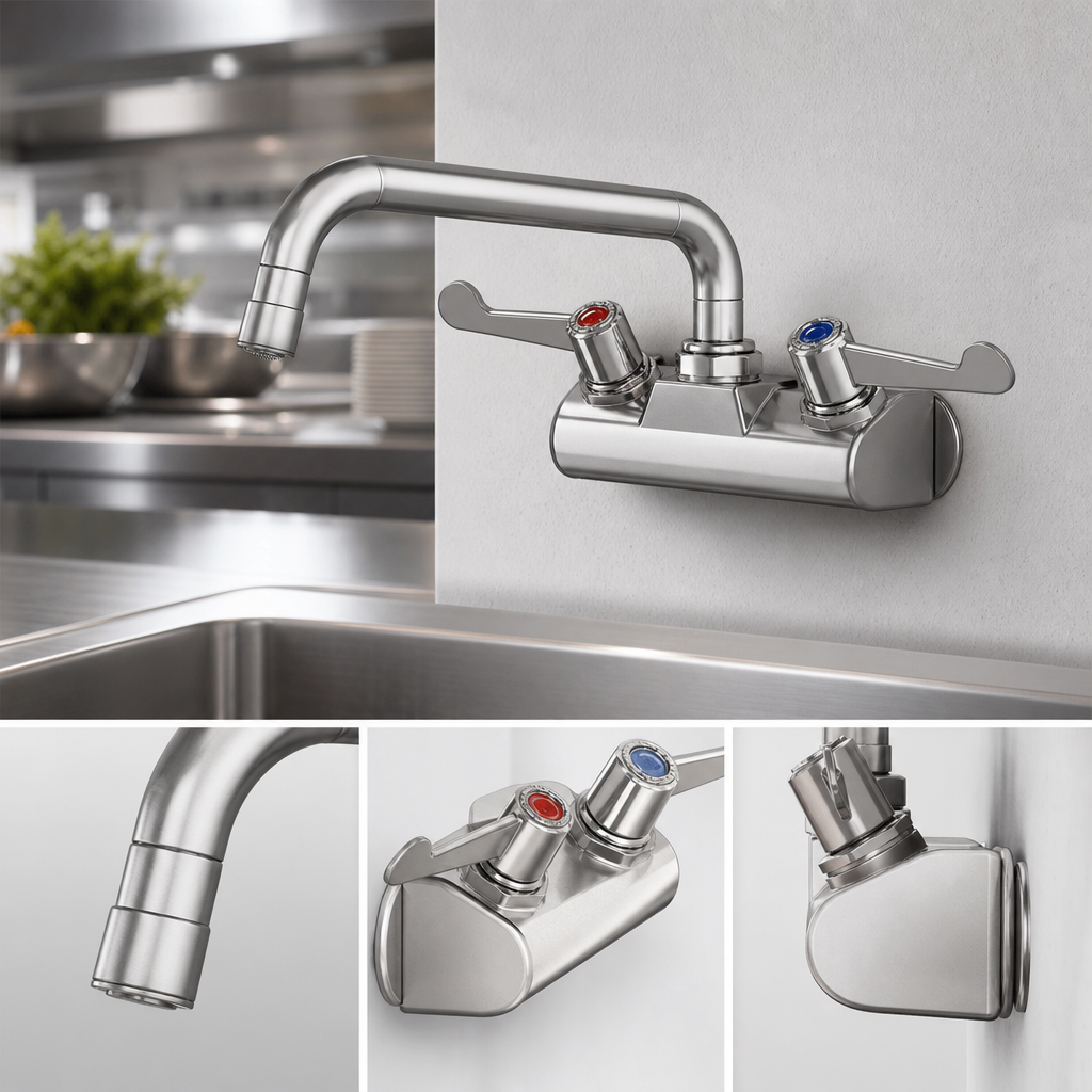 4-Inch Wall Mount Mixing Faucet