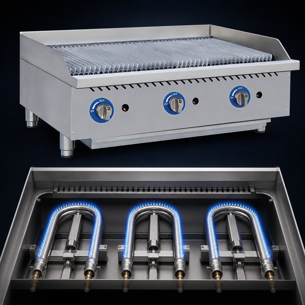 Three Stainless Steel U-Style Burners