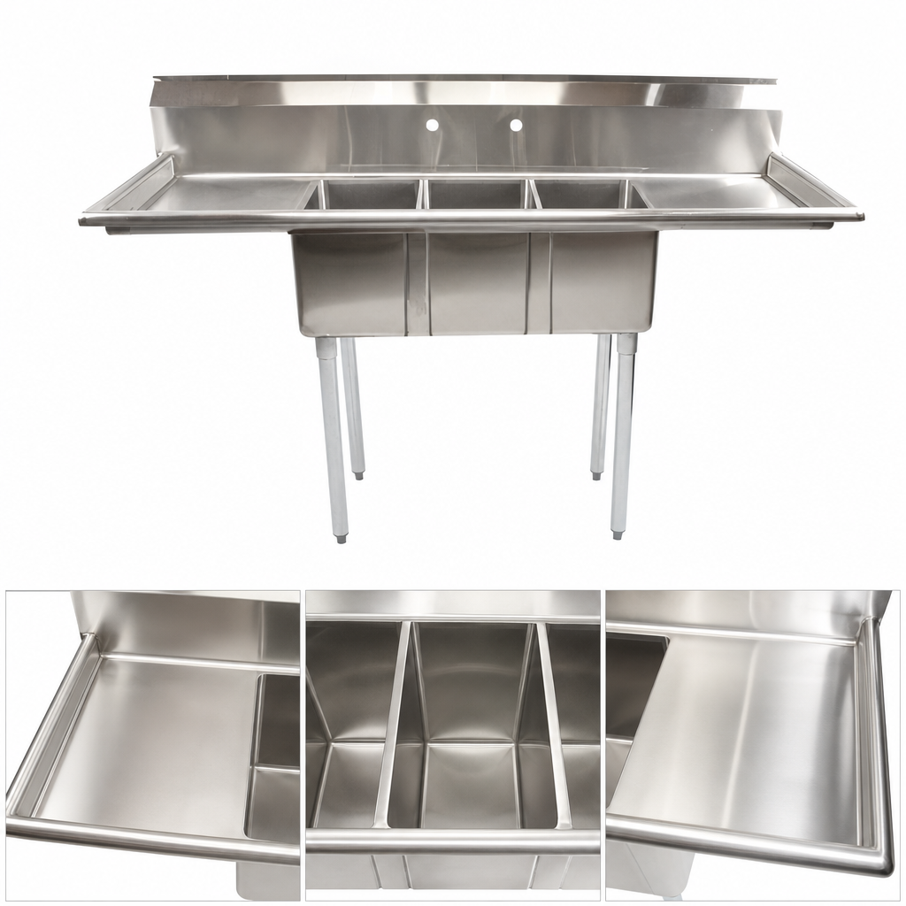 Three-Tub Sink Configuration