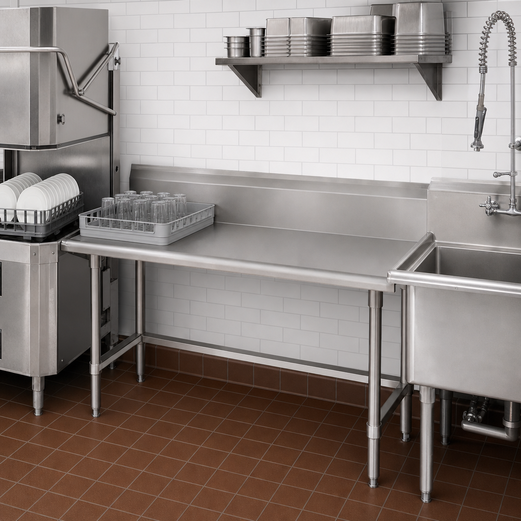 Straight Clean Dishtable Design