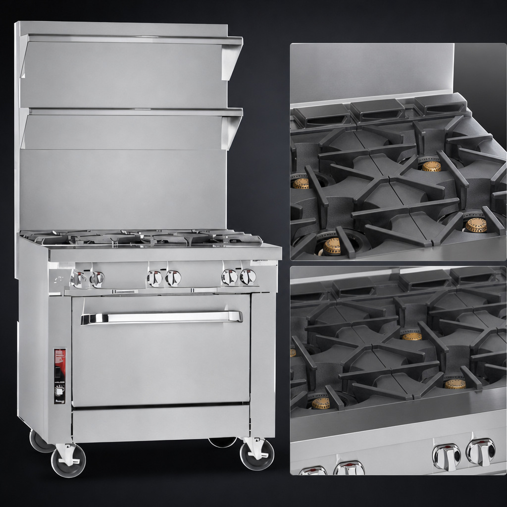 Eight Open Burners with Step-Up Rear Section