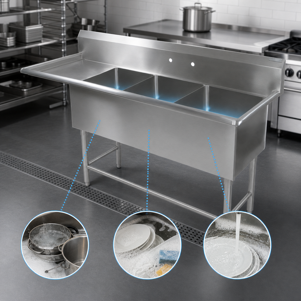 Three-Compartment Sink Layout