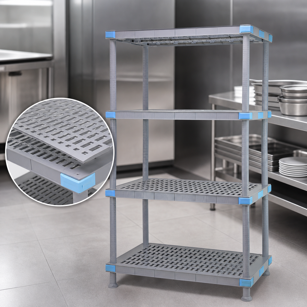 Four Open Grid Shelves