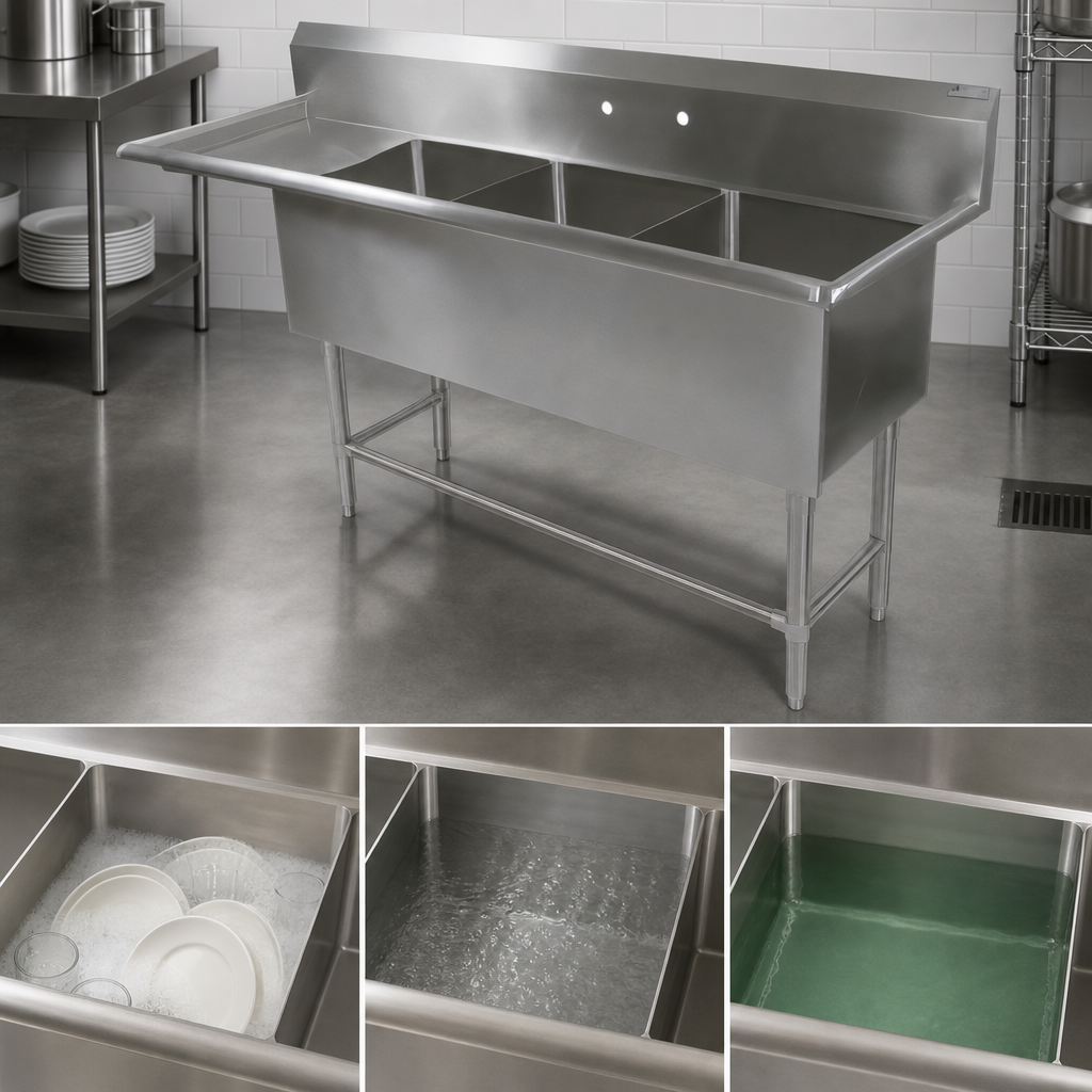 Three-Compartment Basin