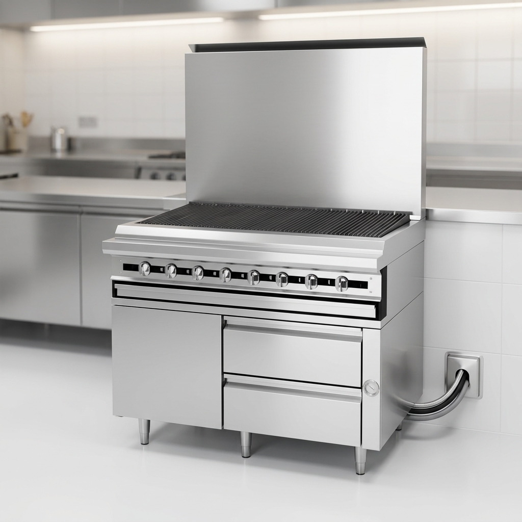 This remote refrigerated equipment stand keeps your kitchen cooler and quieter by allowing flexible placement of its condensing unit.