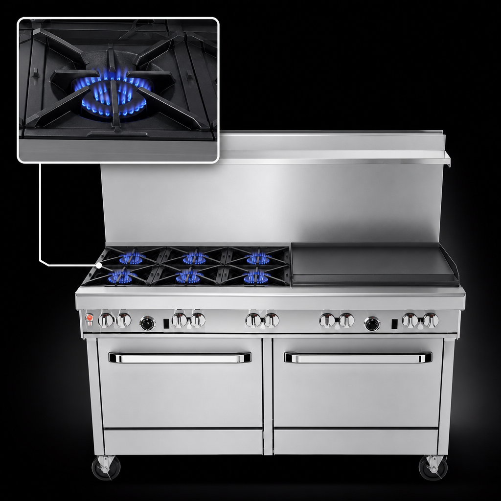 Four Non-Clog Burners