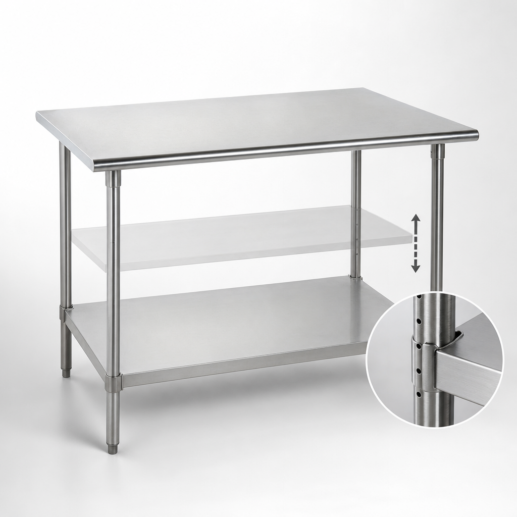 Adjustable 18 Gauge Stainless Steel Undershelf