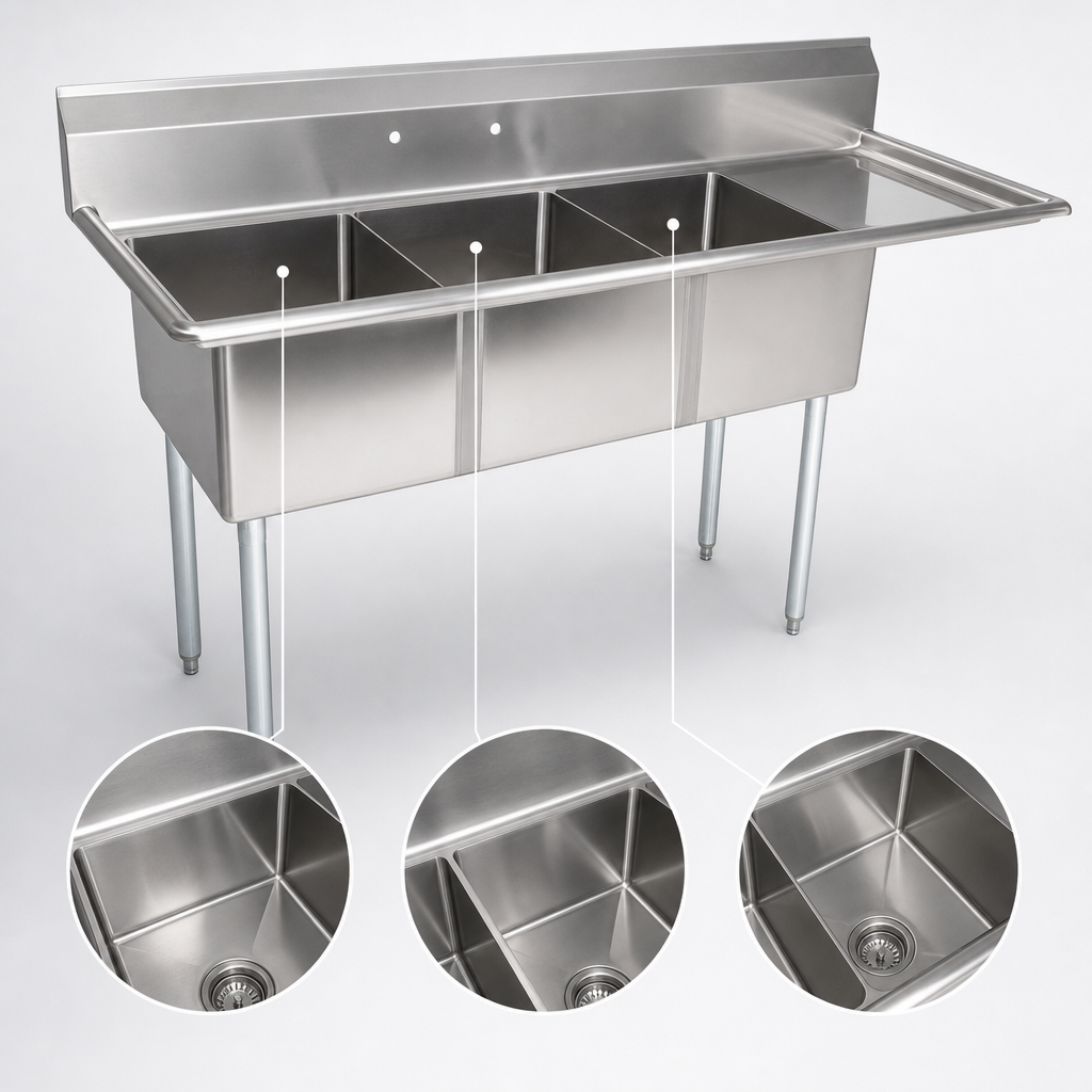 Three-Compartment Basin