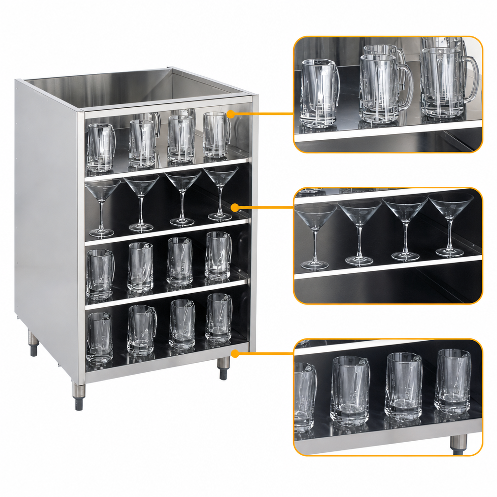 Three Stainless Steel Shelves