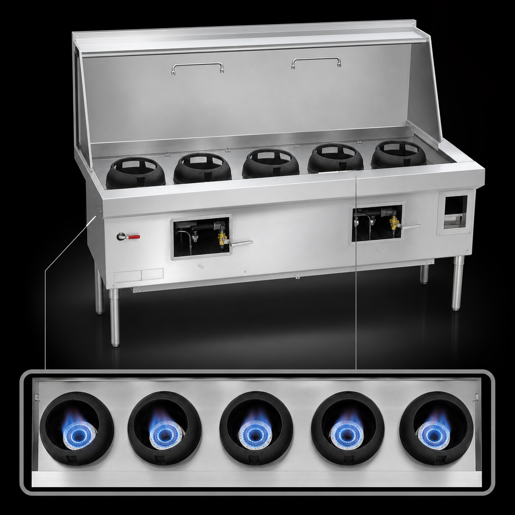 Five Chamber Burner Layout