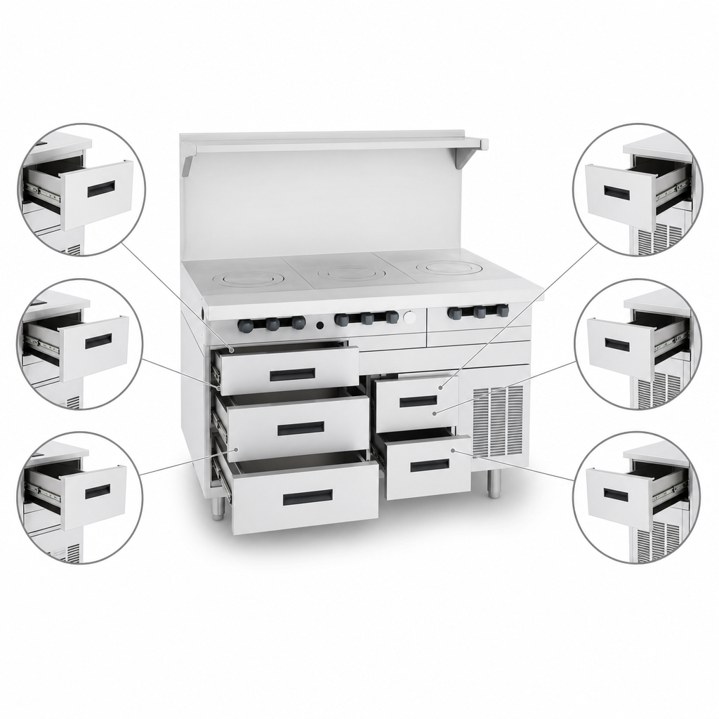 Six Self-Closing Drawers