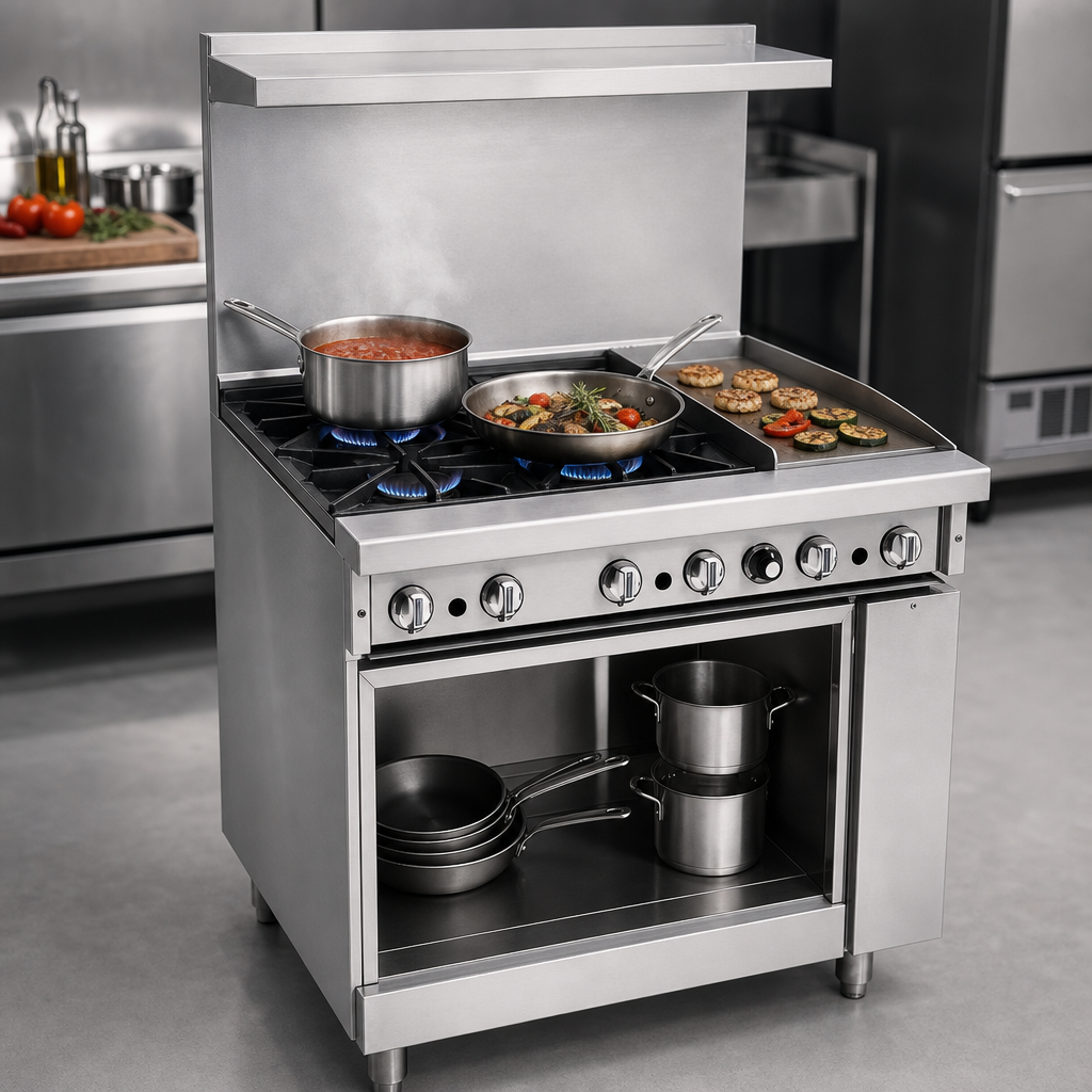 Two Open Burners with Low Simmer
