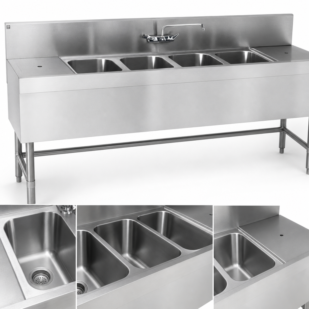 Four Deep Sink Compartments