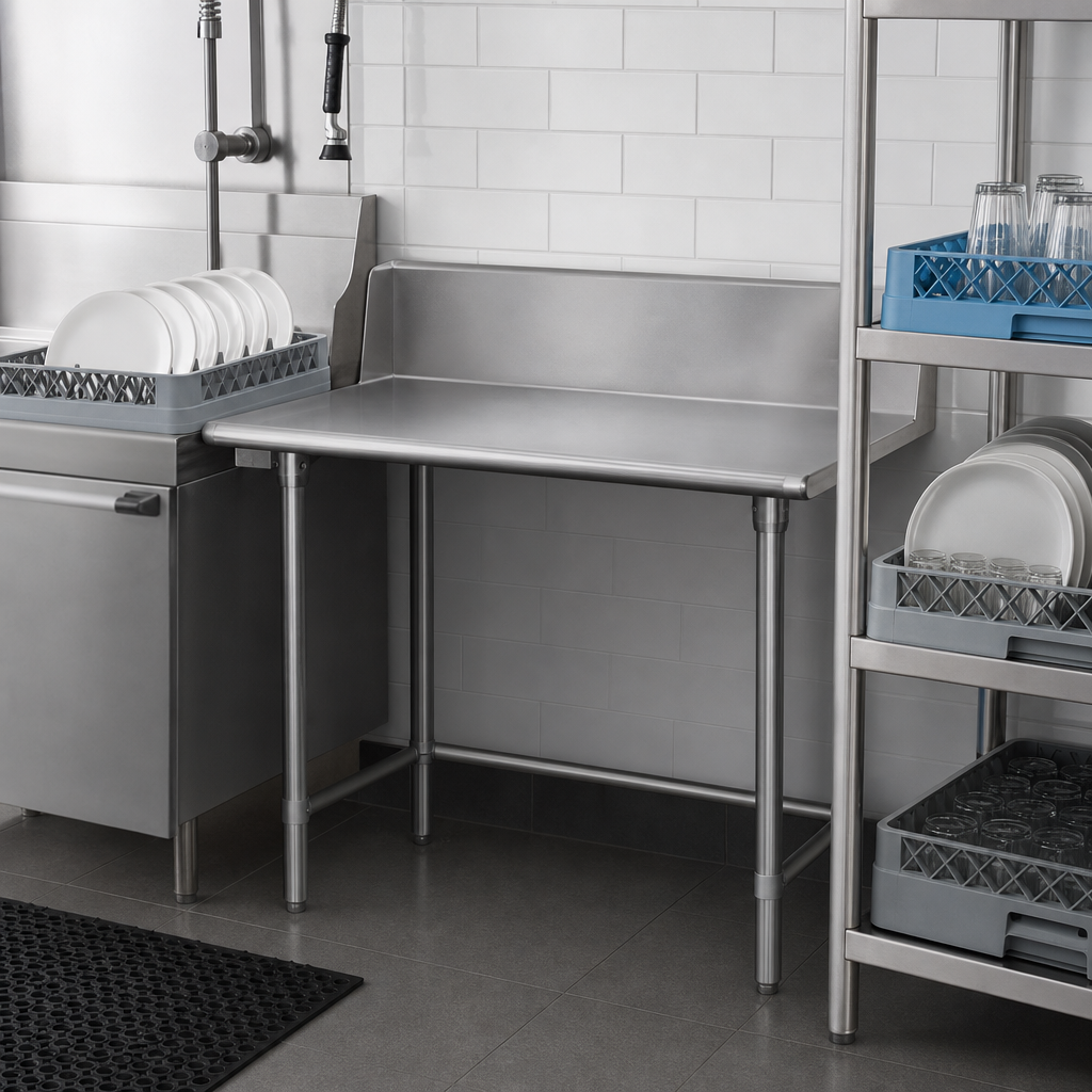 Straight Clean Dish Table Design