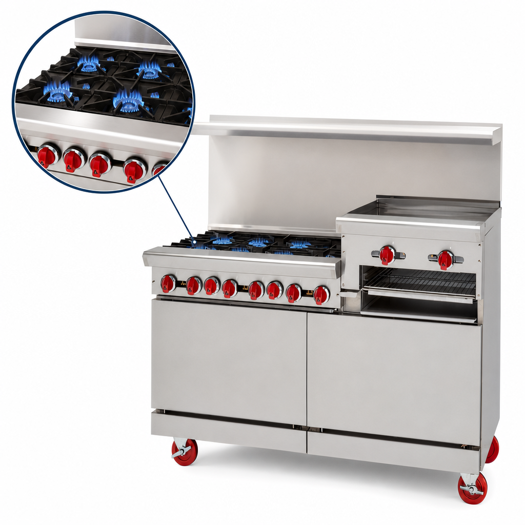 Eight Open Burners