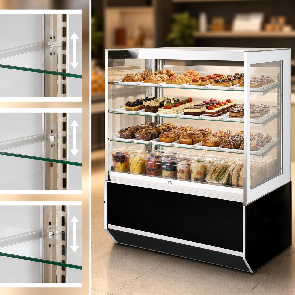 Three Adjustable Tempered Glass Shelves