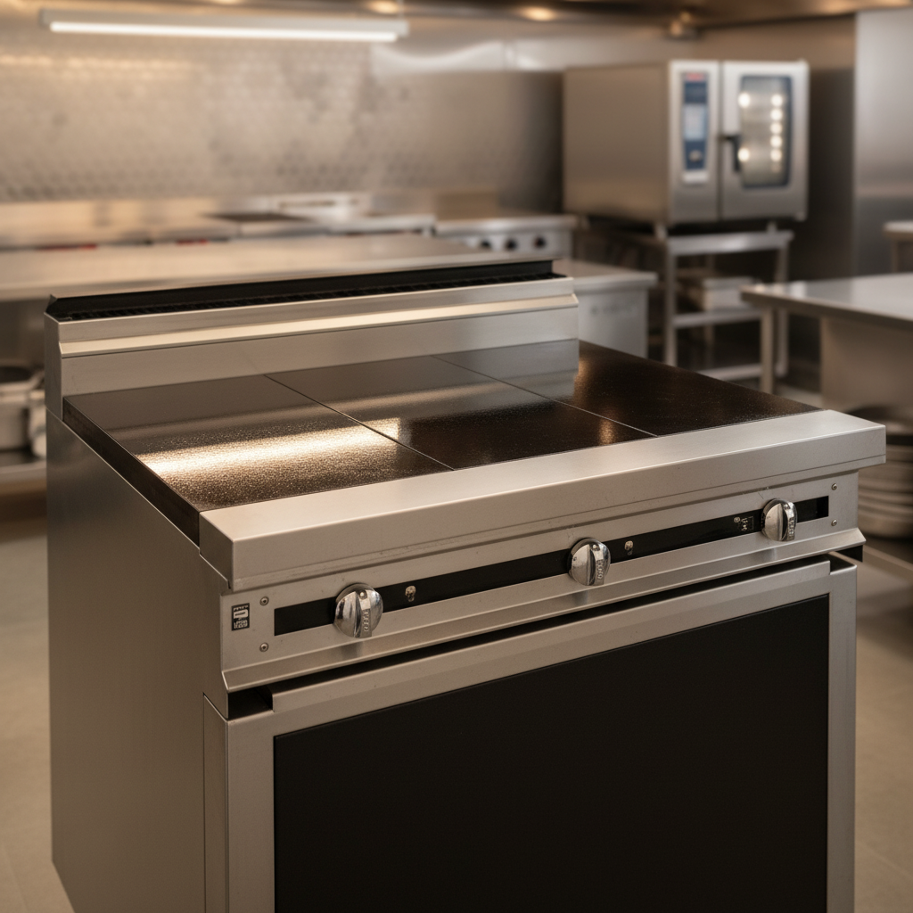 Experience superior heat transfer and retention with the gleaming, highly polished reinforced cast iron hot tops of this heavy-duty range.