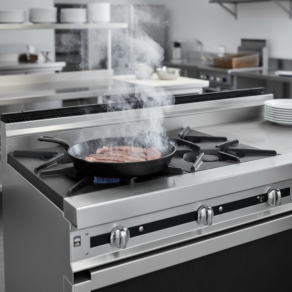 Experience rapid heat-up and powerful performance with the Titan hot top range's robust, high-BTU burners.