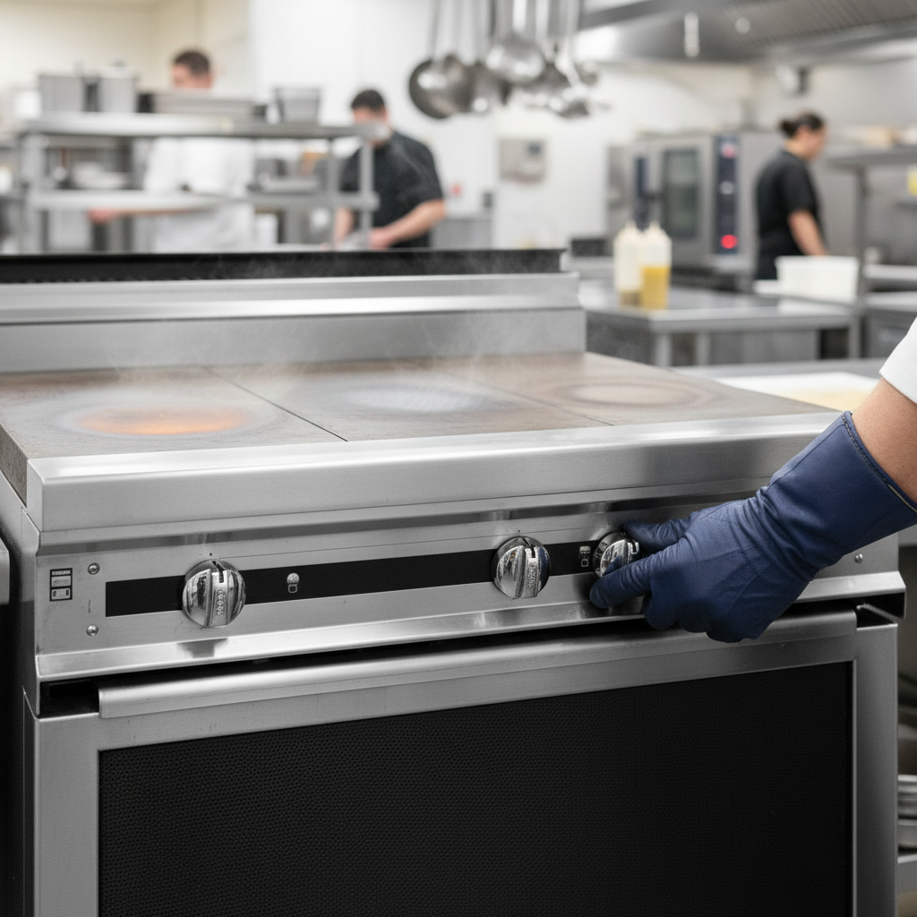 Achieve precise cooking control with individual infinite gas valves for each section of this heavy-duty hot top range.