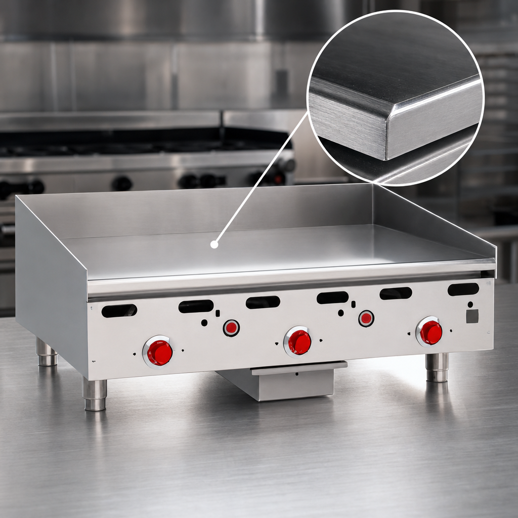 Thick Polished Steel Griddle Plate