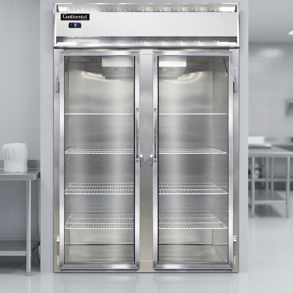 This image highlights the freezer's self-contained refrigeration system, offering a clean, integrated look and simplified installation.
