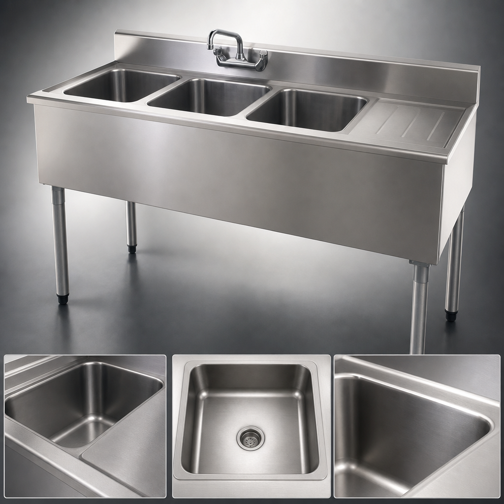 Three Deep-Drawn Compartments