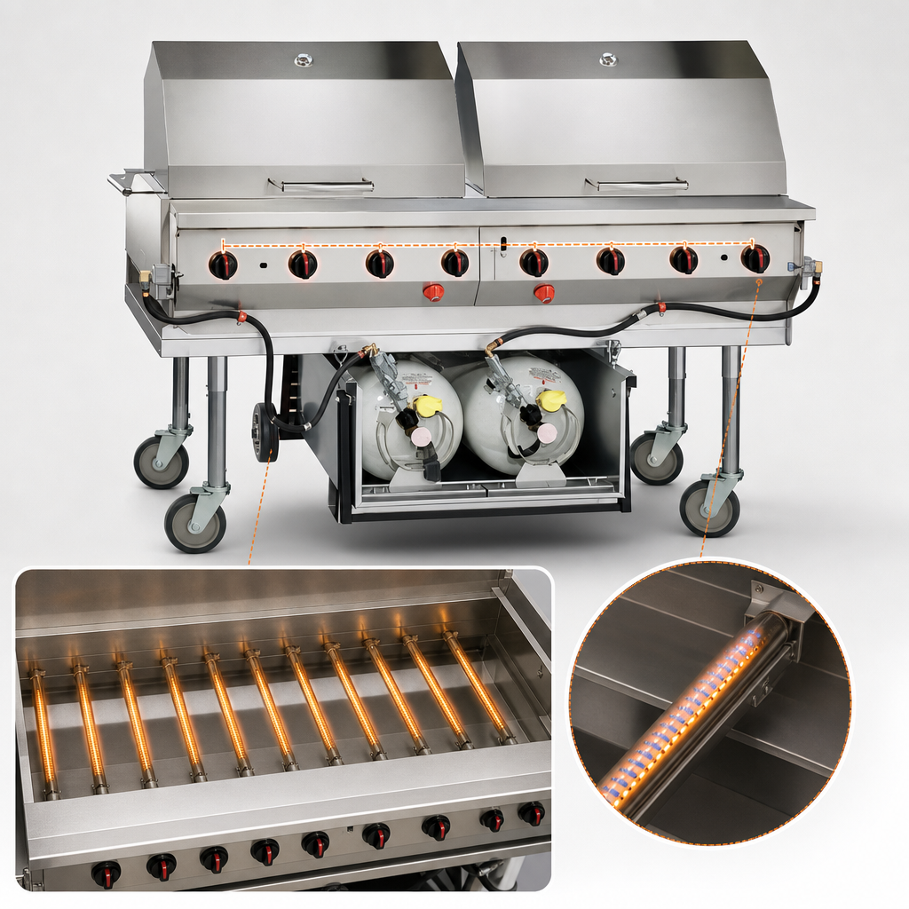 Eight High-Output Burners