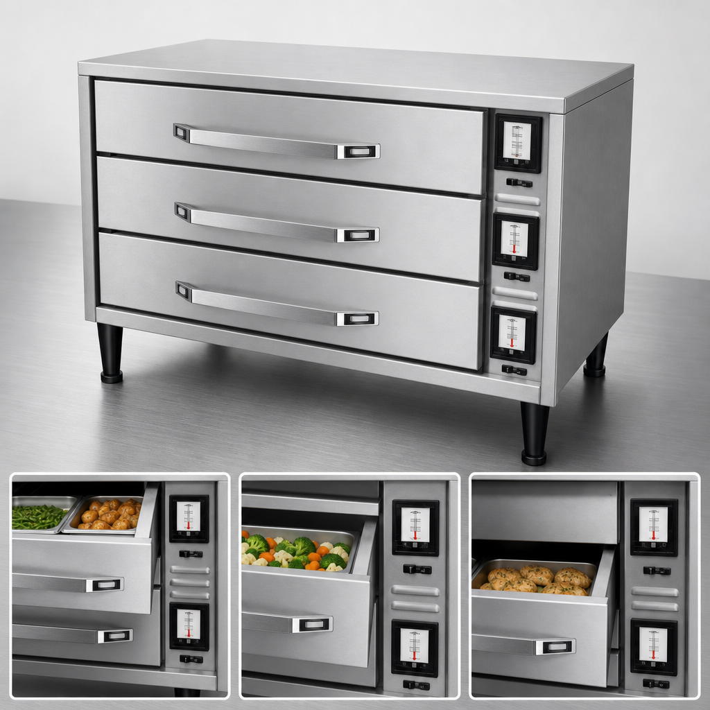 Three Independently Controlled Drawers