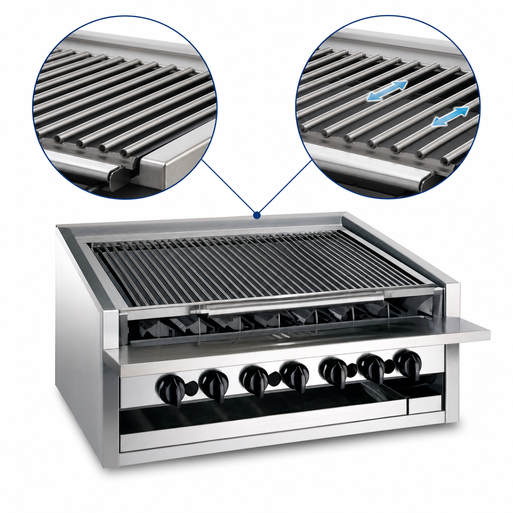 Free-Floating Round Rod Top Grate