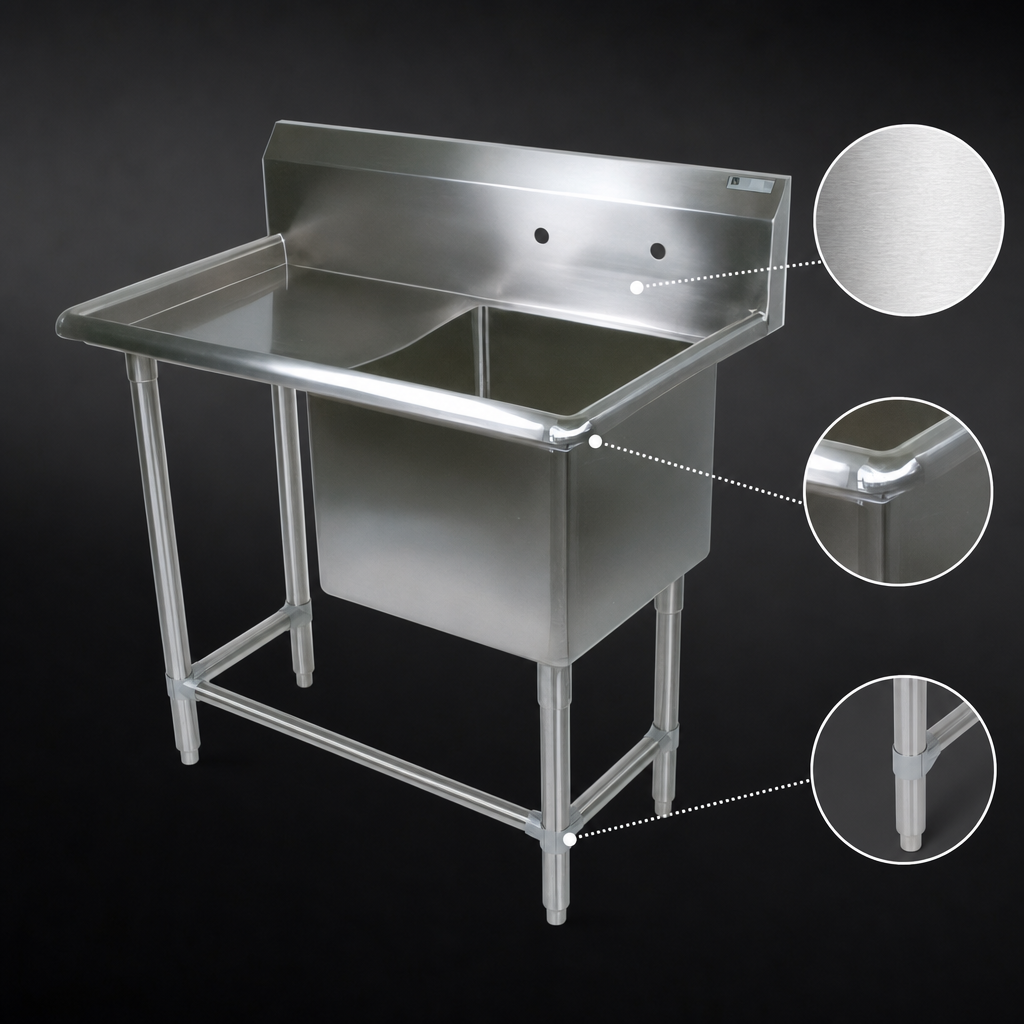 14-Gauge 300-Series Stainless Steel Construction