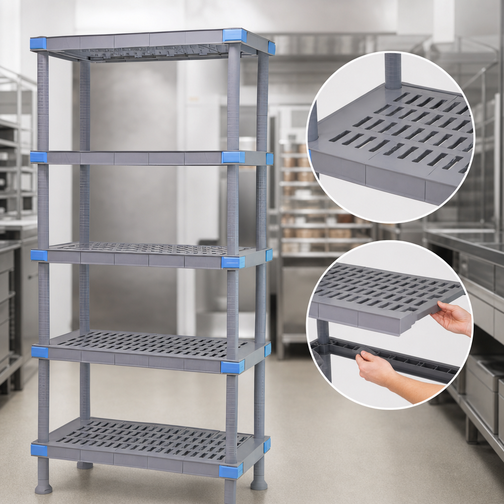 Five Open Grid Shelves