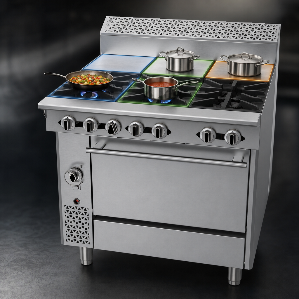 Three-Zone Cooking Surface