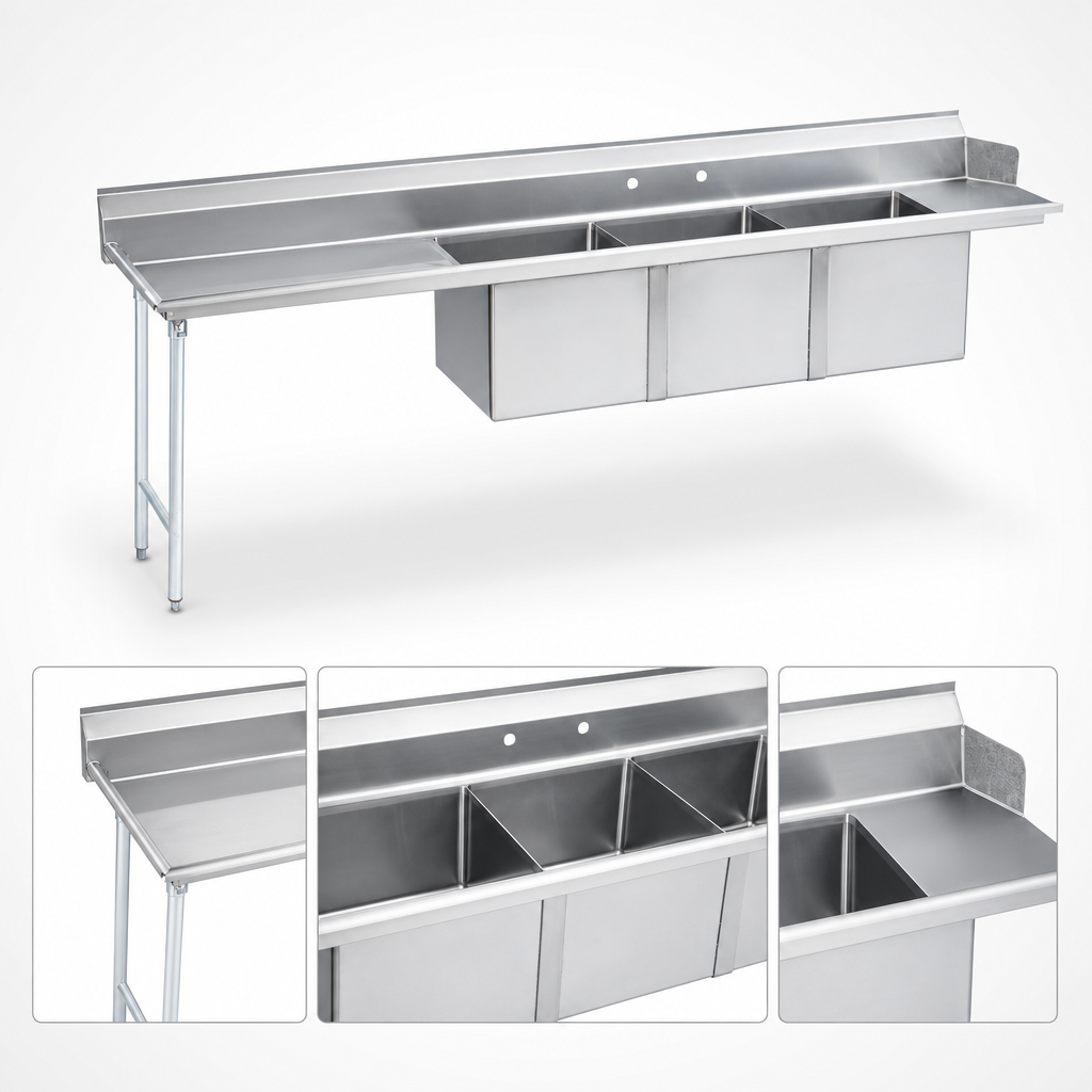 Three Compartment Fabricated Sink