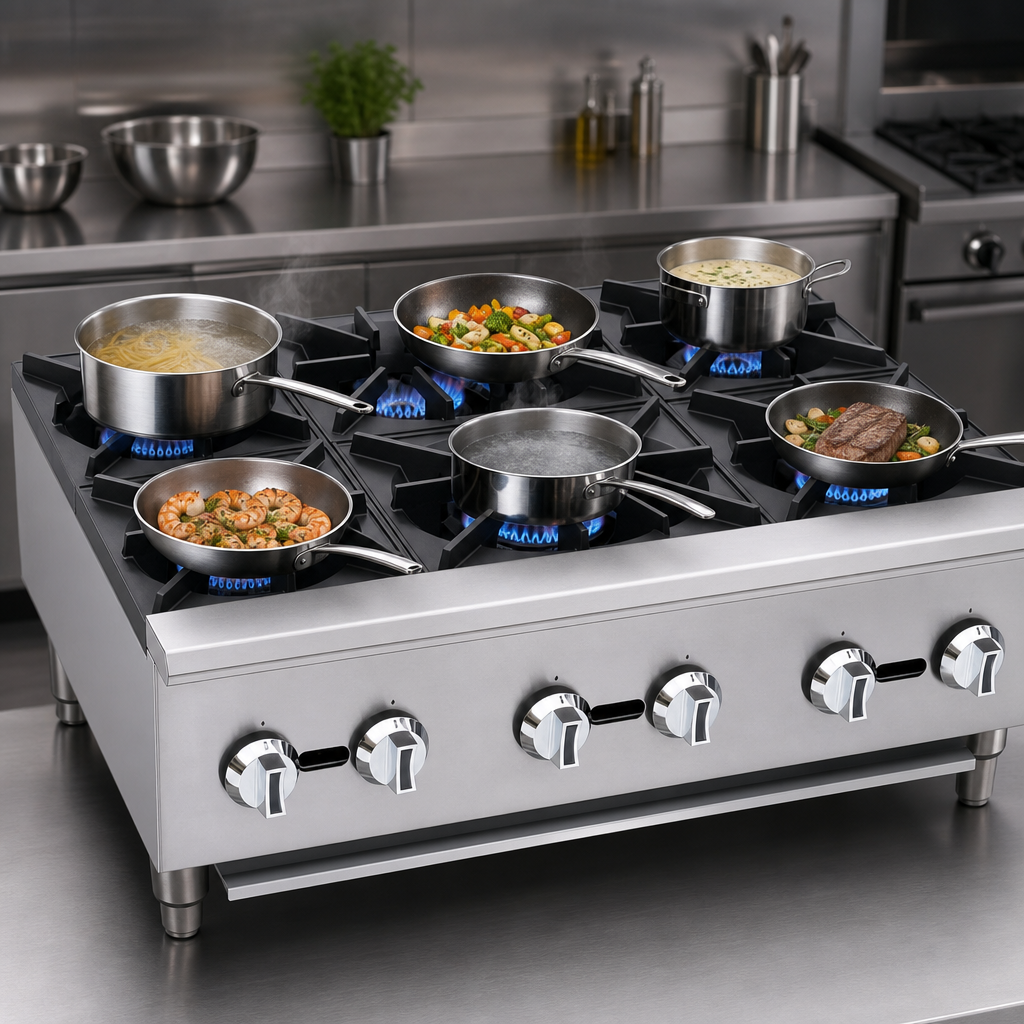 Six Open Burners