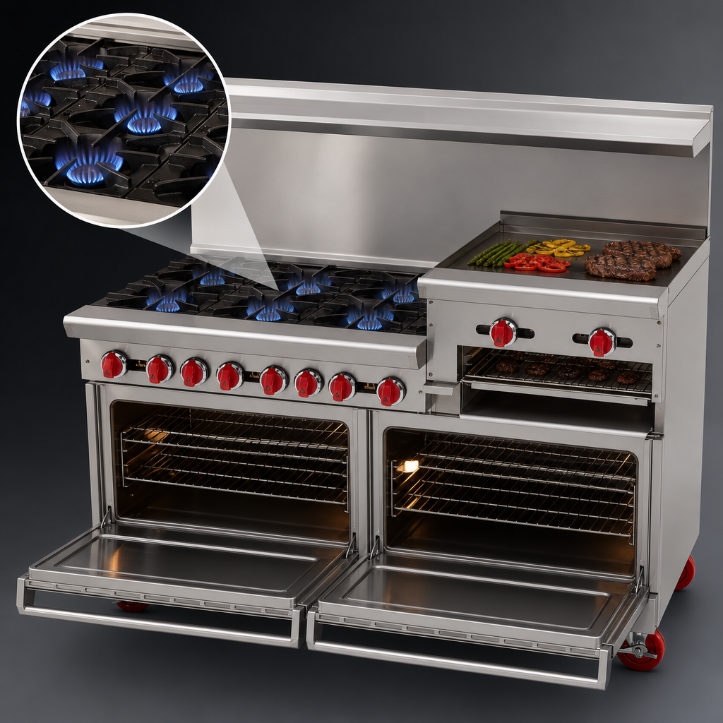 Eight Open Burners