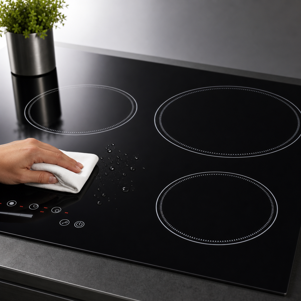 Smooth Black Ceramic Glass Surface