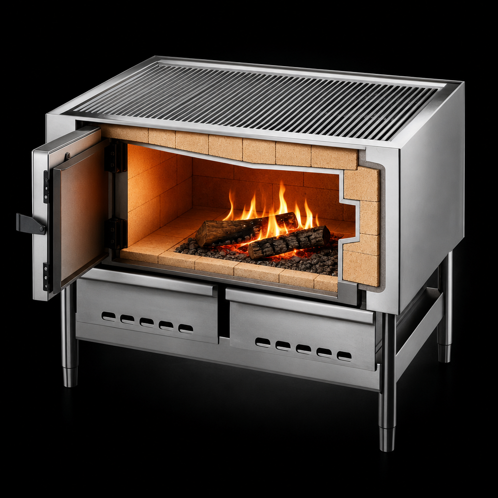 Firebrick Insulated Wood-Burning Chamber