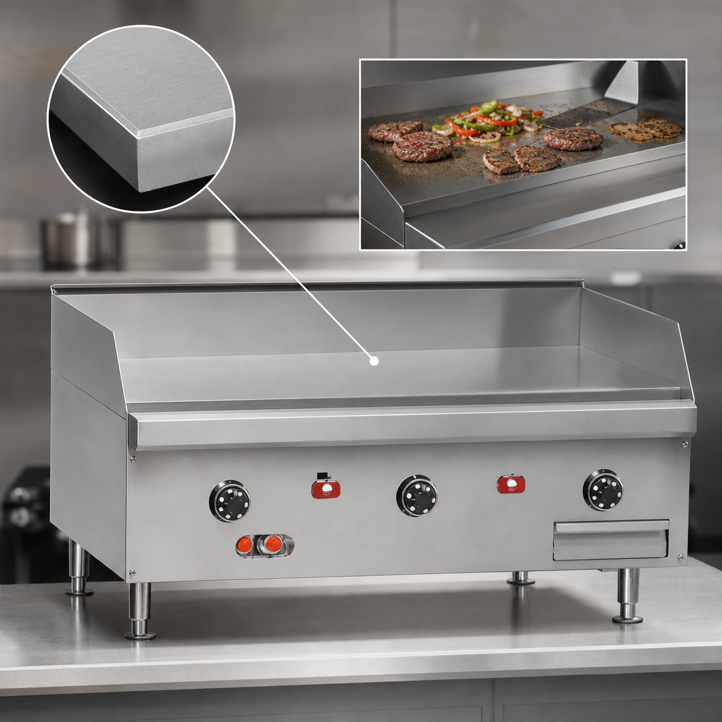 1-Inch Polished Steel Griddle Plate