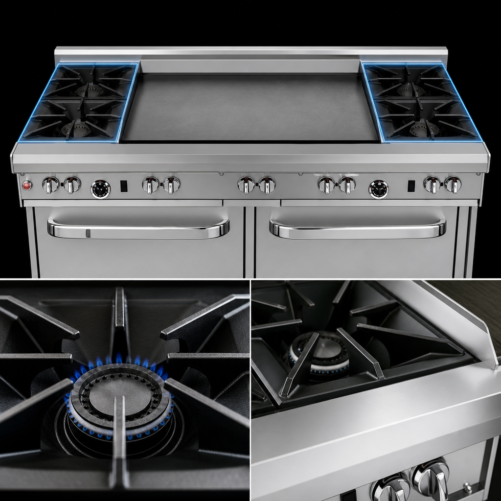 2 Non-Clog Open Burners