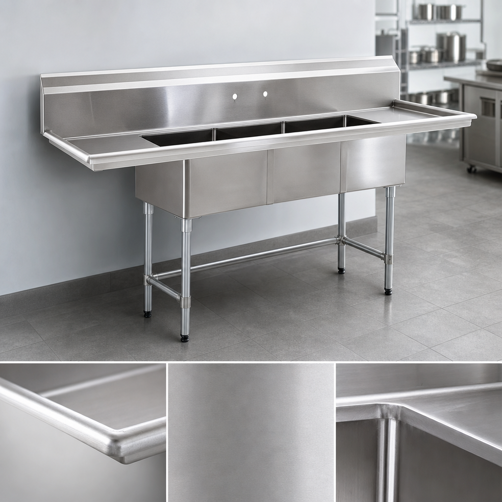 16-Gauge 304 Stainless Steel Construction