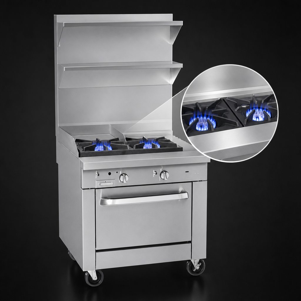 Two 35,000 BTU Open Burners