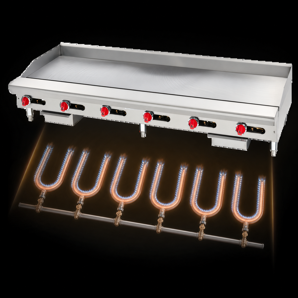 Six U-Shaped Burners