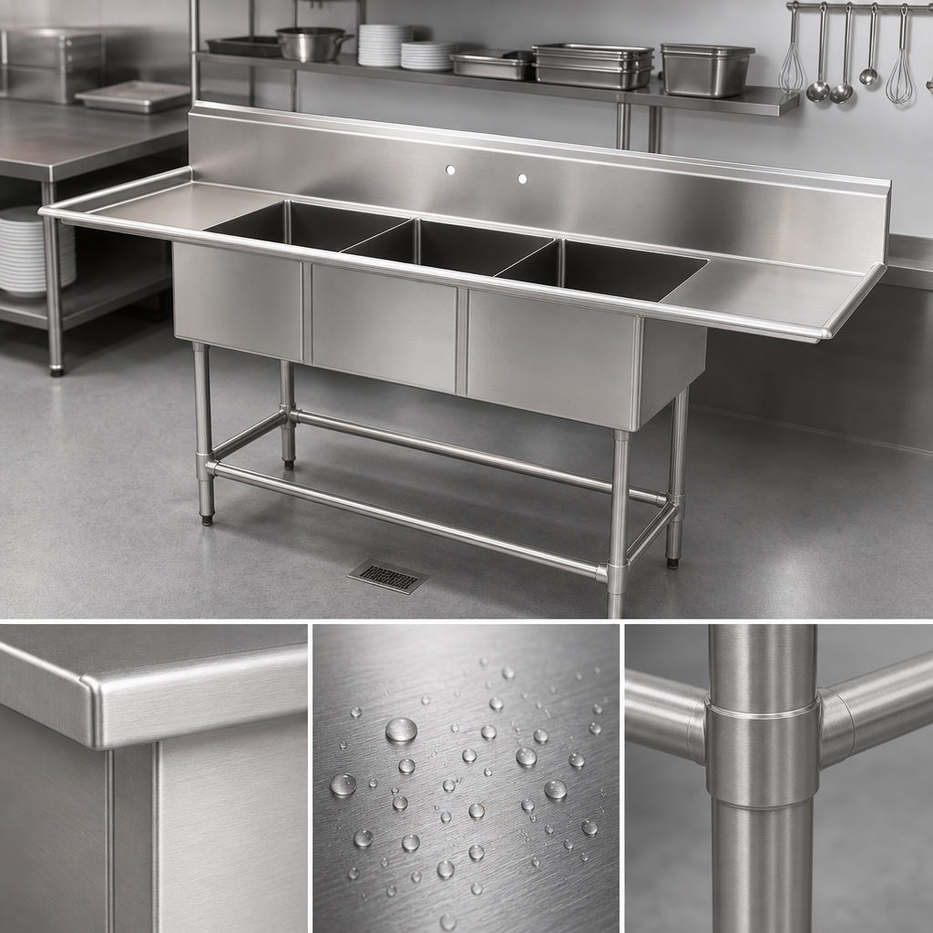 16 Gauge Type 304 Stainless Steel Construction