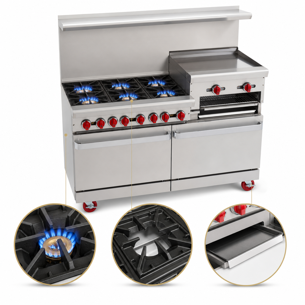 Six Open Burners
